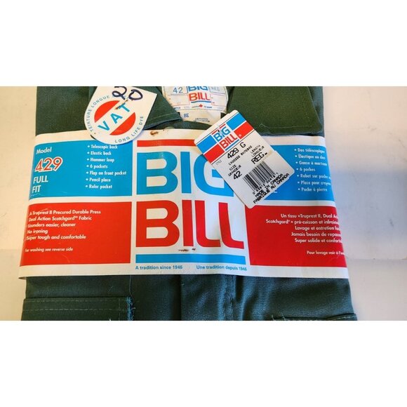 Vintage Big Bill Model 429 Size 42 Regular Coveralls Green Jumpsuit Mechanics - Picture 2 of 6